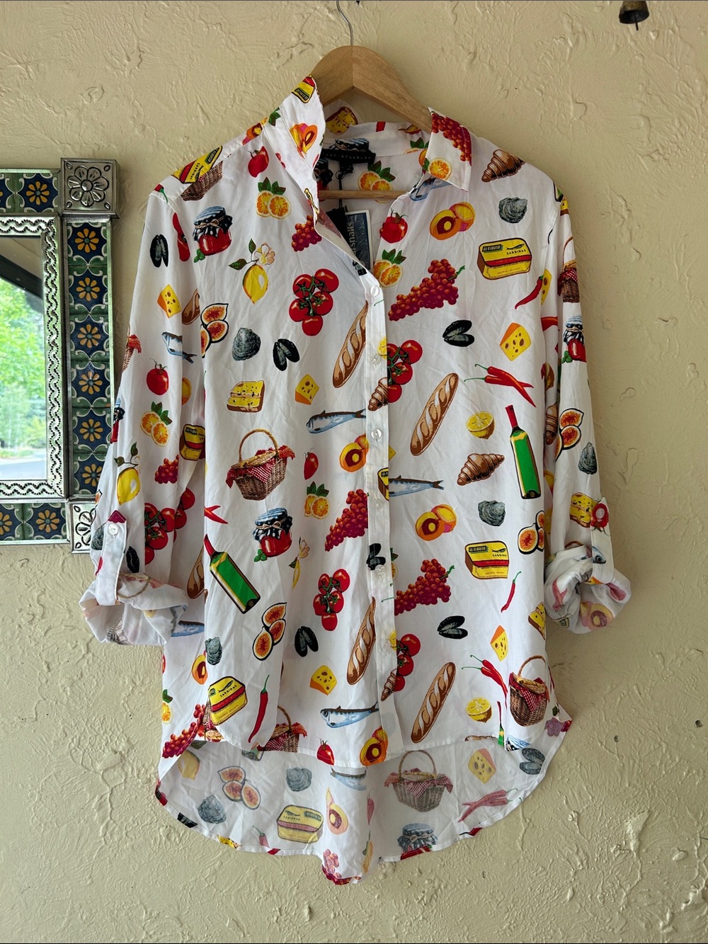 NWT Jane & Delancey Baguette Sardine Blouse 🥖 size Large